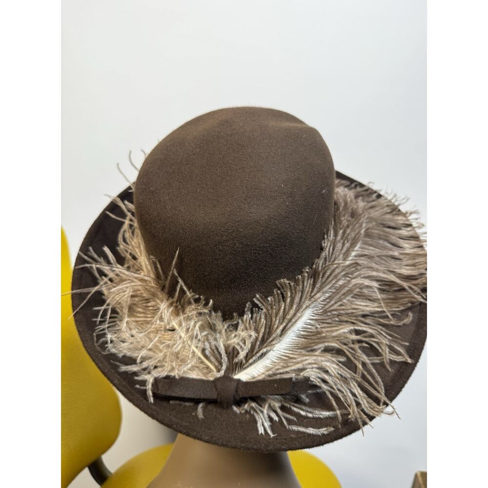 Vintage Ostrich Feather Wide Brim Hat Couture